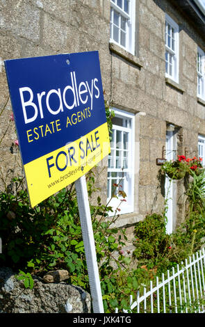 Cornish Cottage in vendita, villaggio Zennor Cornwall Inghilterra REGNO UNITO Foto Stock