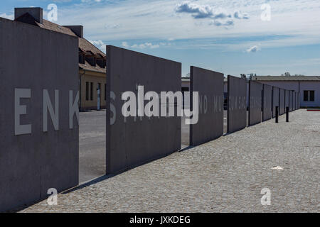 Ingresso al Museo del Memoriale al campo di concentramento di Sachsenhausen Foto Stock