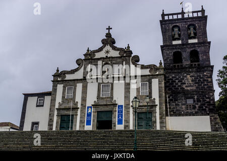 Igreja Matriz de Nossa Senhora da Estrela in Ribeira Grande, Sao Miguel, Azzorre Foto Stock