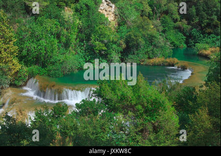 Parco nazionale di Krka cascata in Croazia Foto Stock