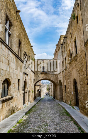 Famosa strada dei Cavalieri di Rodi, Rodi, Grecia Foto Stock