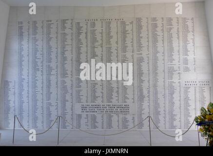 USS Arizona Memorial marmo parete Foto Stock