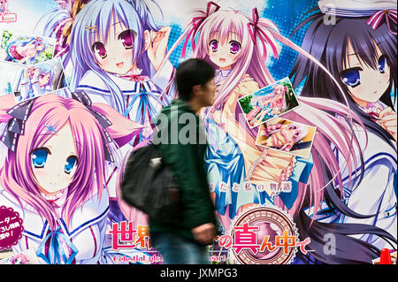 Manga Posters Akihabara Tokyo Foto Stock