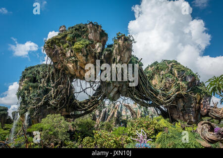 Montagne flottante in Pandora, Avatar Land, Regno Animale, Walt Disney World, a Orlando, Florida. Foto Stock
