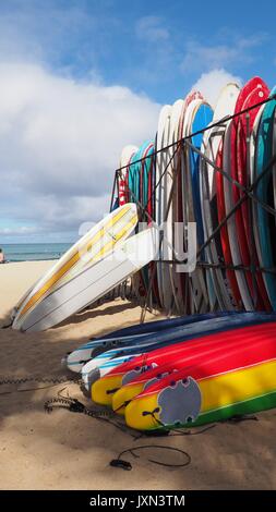 Tavola da surf a Waikiki Hawaii Foto Stock