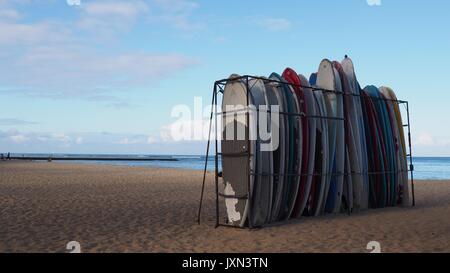 Tavola da surf a Waikiki Hawaii Foto Stock