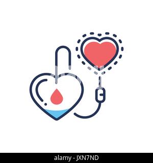 Donorship - moderno vettore icona linea. Illustrazione Vettoriale