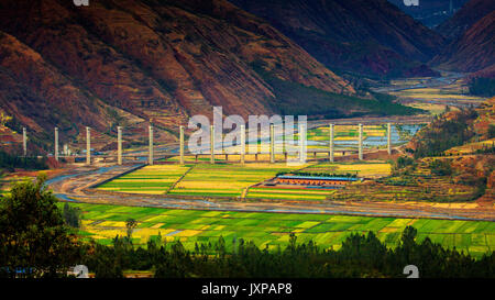 L'argilla rossa terra del distretto Dongchuan,nella provincia dello Yunnan,Cina Foto Stock