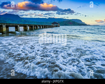 Hanalei Bay a Kauai Foto Stock