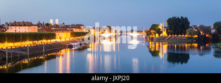 Panorma di Chalon sur Saone, Francia Foto Stock