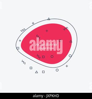 Alla moda geometrica piana banner vettore Illustrazione Vettoriale