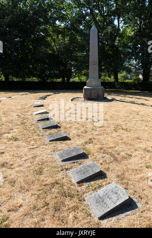 Seattle, Stati Uniti. 16 Ago, 2017. Grand esercito della Repubblica cimitero. Cinque Seattle Grand Army posti stabiliti il cimitero nel 1895 per la guerra civile eroi nel Capitol Hill quartiere. Sul suo terreno si trova un monumento e tombe di cinque cento venti-sei veterani. Il cimitero è attualmente gestito da Seattle, Dipartimento di Parchi e Ricreazione. Credito: Paolo Christian Gordon/Alamy Live News Foto Stock