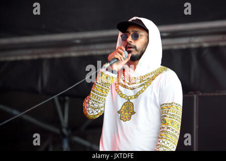 Barcellona - giu 3: Swet Shop Boys (indiano il Pakistan hip hop gruppo, costituito da rapper Heems e Riz MC) eseguire in concerto al suono di Primavera 2017 Foto Stock