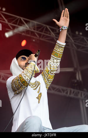 Barcellona - giu 3: Swet Shop Boys (indiano il Pakistan hip hop gruppo, costituito da rapper Heems e Riz MC) eseguire in concerto al suono di Primavera 2017 Foto Stock