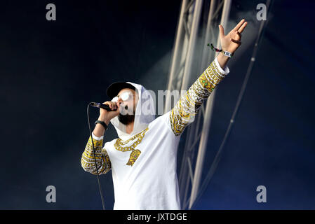 Barcellona - giu 3: Swet Shop Boys (indiano il Pakistan hip hop gruppo, costituito da rapper Heems e Riz MC) eseguire in concerto al suono di Primavera 2017 Foto Stock