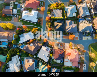 Vista aerea di un tipico sobborgo australiano Foto Stock