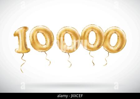 Vettore numero d'oro 10000 diecimila palloncino metallizzato. Parte della  decorazione palloncini d'oro. Anniversario segno per vacanze felici,  celebrazione, compleanno Immagine e Vettoriale - Alamy