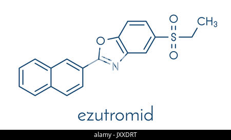 Ezutromid Duchene distrofia muscolare molecola di farmaco. Attivatore di utrophin. Formula di scheletro. Foto Stock