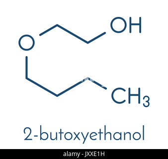 2-butossietanolo solvente e la molecola di tensioattivo. Formula di scheletro. Foto Stock