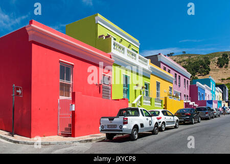 Case colorate in bo kaap sobborgo di cape town. Foto Stock