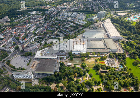 Messe Essen, Umbau GRUGA und Messehallen, Essen, Ruhrgebiet, Nordrhein-Westfalen, Deutschland, Essen, Europa, Luftaufnahme, Luftbild, Luftbildfotograf Foto Stock