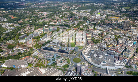 Funke Media Campus Green Center Essen, piazza Limbecker Platz shopping centre ECE, Segerothstraße, Berliner Platz, Essen, Ruhr, Renania settentrionale-Vestfalia, Germania, Foto Stock