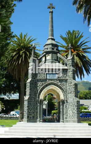 Il Memoriale di guerra a Akaroa Nuova Zelanda Foto Stock