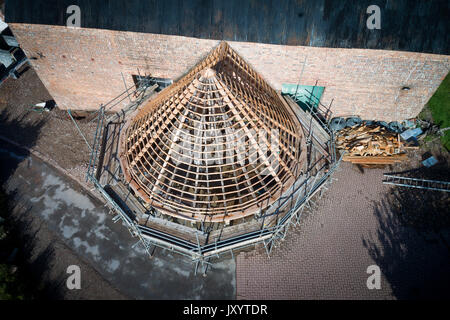 Foto aerea di vigna Brickhouse nel Devon, prese da fuco Foto Stock