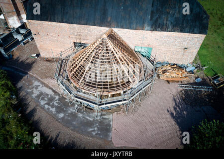 Foto aerea di vigna Brickhouse nel Devon, prese da fuco Foto Stock