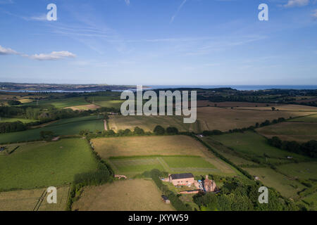 Foto aerea di vigna Brickhouse nel Devon, prese da fuco Foto Stock