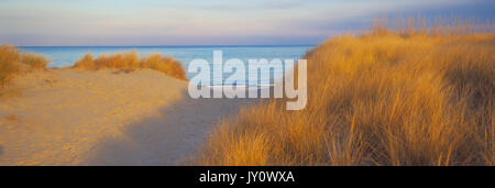 Percorso tra le dune di sabbia vicino al mare Foto Stock