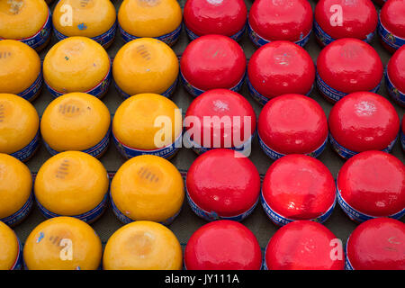 Edam Formaggi in vendita nel villaggio di Edam, Paesi Bassi Foto Stock