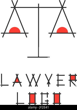 Avvocato logotipo con scale astratto Illustrazione Vettoriale