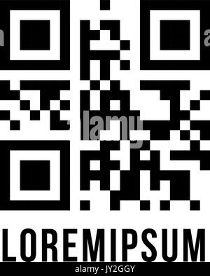 Codice qr con testo criptato lorem ipsum Illustrazione Vettoriale