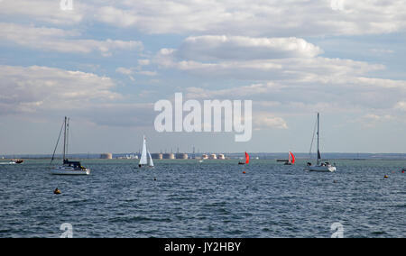 Yachts a Leigh On Sea, Essex, Inghilterra, Agosto 2017 Foto Stock