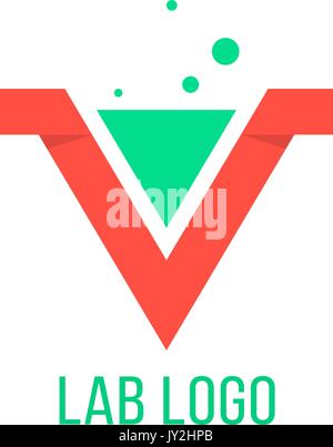 Emblema di laboratorio come il rosso lettera v Illustrazione Vettoriale