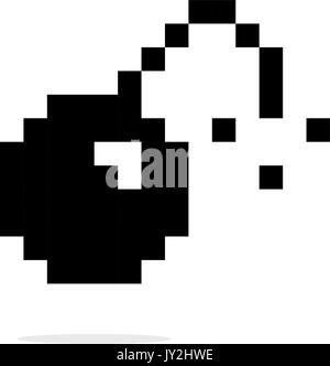 Semplice 8bit bomba icona nera Illustrazione Vettoriale