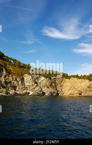Isola d'Elba costa vicino a Lido di Capoliveri, Arcipelago Toscano, Italia. Foto Stock