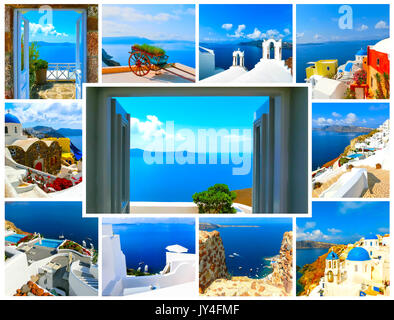 Set di foto estate a Santorini, Grecia Foto Stock