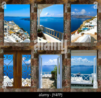 Set di foto estate a Santorini, Grecia Foto Stock