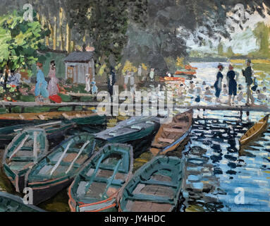 I bagnanti a Le Grenouillere - 1869, Claude Monet Foto Stock