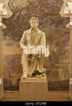 Statua del poeta russo Aleksandre Pushkin Foto Stock