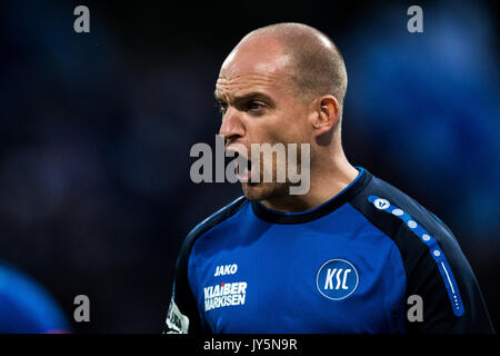 Koeln, Deutschland. 18 Agosto, 2017. Trainer Marc-Patrick Meister (KSC) GES/ Fussball/ 3. Liga: SC Fortuna Koeln - Karlsruher SC, 18.08.2017 -- calcio/ Soccer 3° Divisione: SC Fortuna Colonia vs Karlsruher SC, Colonia, 18 agosto 2017 -- | Verwendung weltweit Credito: dpa/Alamy Live News Foto Stock