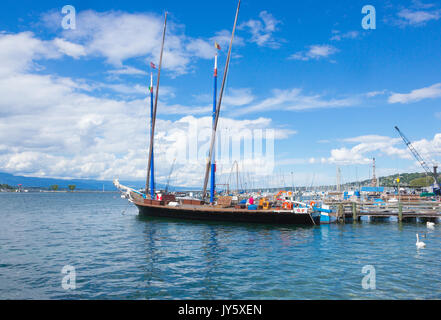 Ginevra, Svizzera - 17 Giugno 2016: vista sul lago. Foto Stock