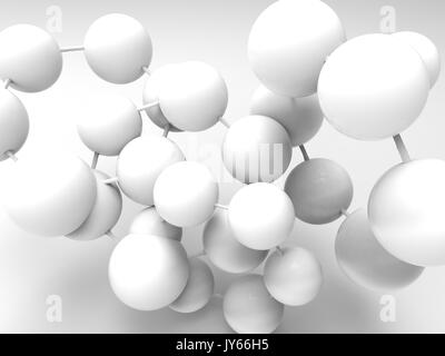 3D rendering circolare bianca struttura molecul Foto Stock