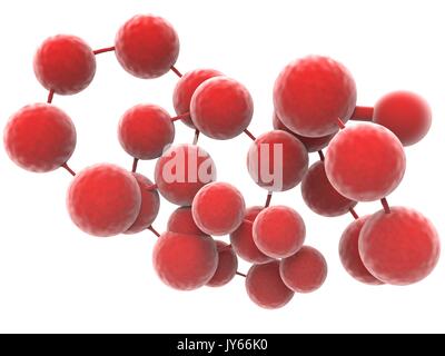 3D rendering circolare rosso struttura molecul Foto Stock