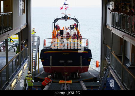 Lancio di Moelfre Lifeboat, Foto Stock