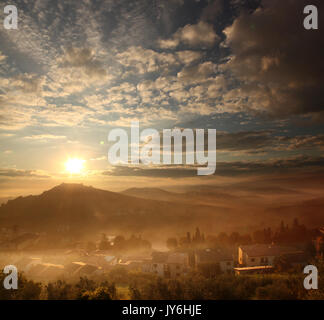Famoso paesaggio toscano nei pressi di Firenze in Italia Foto Stock