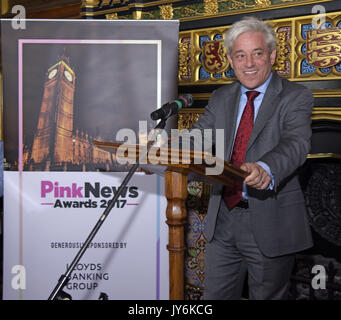 Estate di accoglienza e di annuncio della Rosa News Premi 2017 nel Palazzo di Westminster, l'altoparlante's House offre: John Bercow dove: Londra, Regno Unito quando: 18 lug 2017 Credit: Chris Jepson/WENN.com Foto Stock