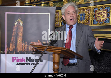 Estate di accoglienza e di annuncio della Rosa News Premi 2017 nel Palazzo di Westminster, l'altoparlante's House offre: John Bercow dove: Londra, Regno Unito quando: 18 lug 2017 Credit: Chris Jepson/WENN.com Foto Stock